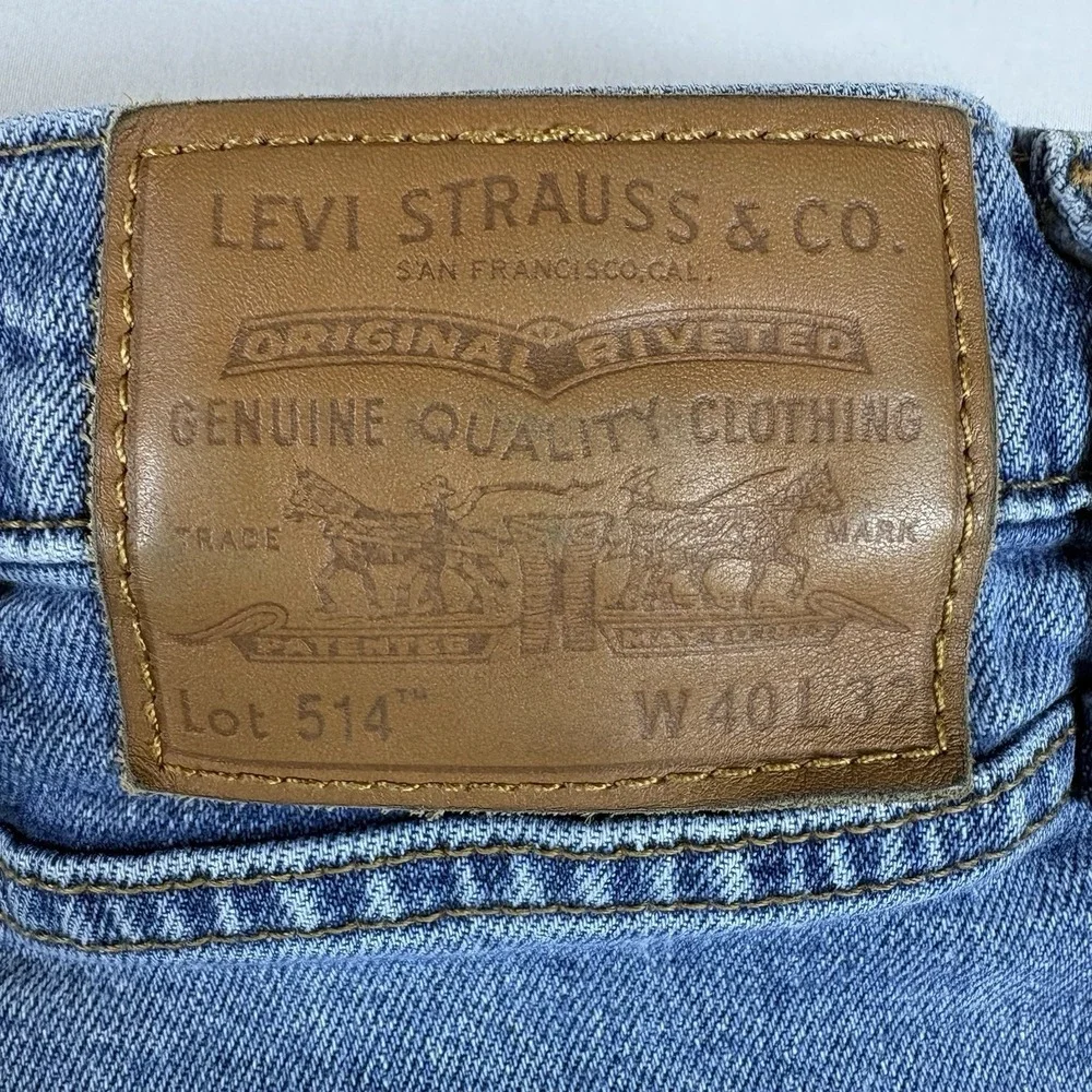 Levi's 514 Straight Fit Jeans‎ Mens 40x32 Blue Denim Premium Casual Classic